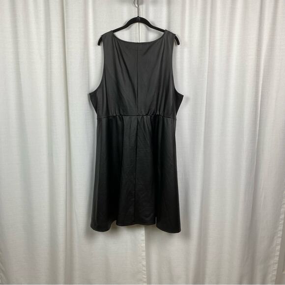 Torrid Black Faux Leather Skater Dress Sz.4 - Picture 10 of 16